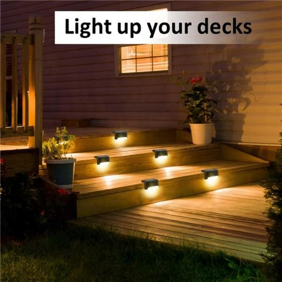 Solar Deck Lights Outdoor 16 Pack, Solar Step Lights Waterproof Led Solar light - Picture 4 of 7